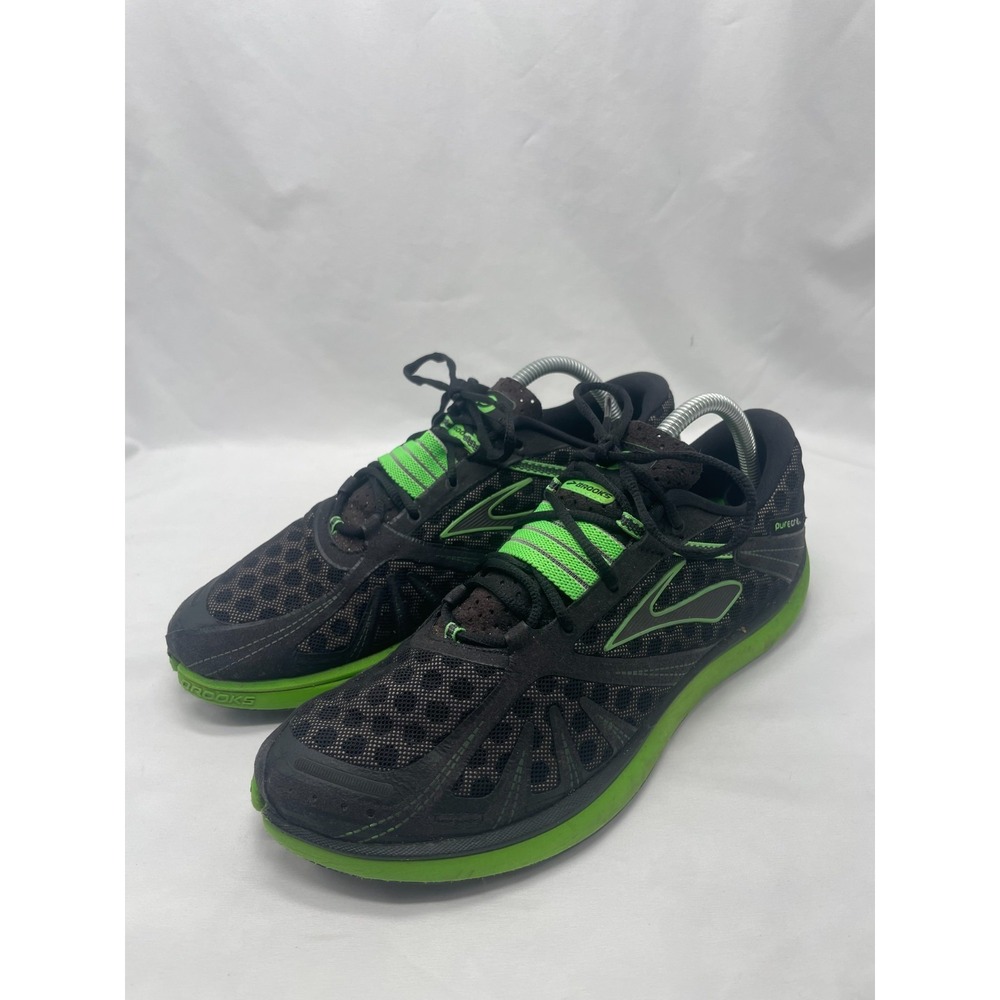 Brooks Pure Grit Running Shoes Mens Black Green Minimalist Lightweight Sz 10